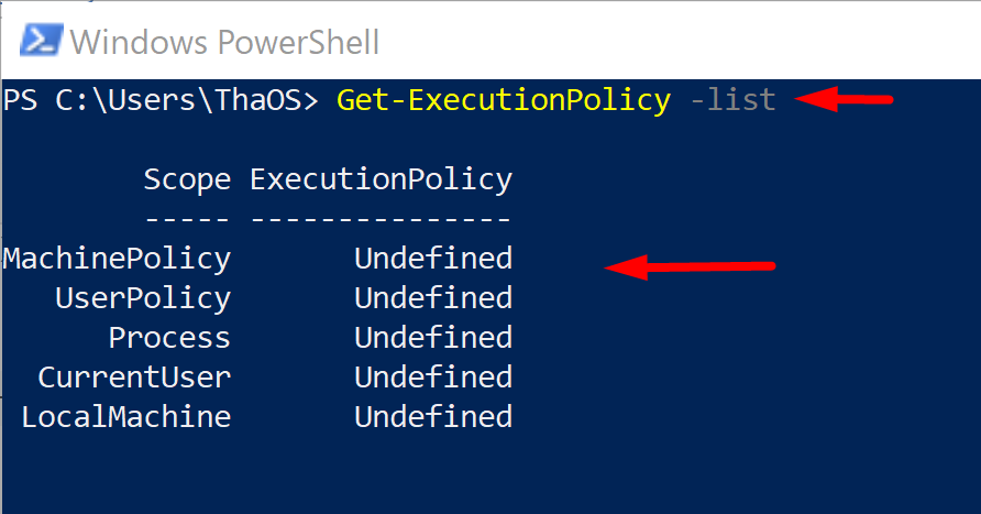 get execution policy
