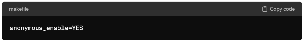 Enable anonymous FTP access