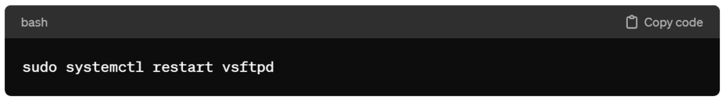 Restart vsftpd Service