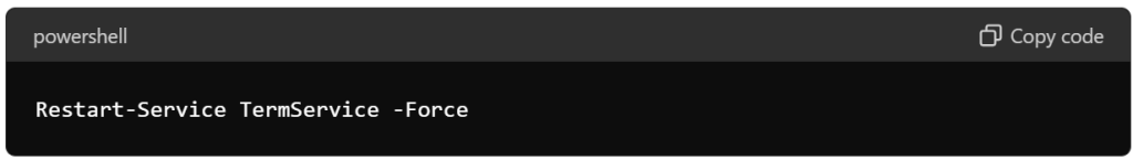 Restart Remote Desktop Services