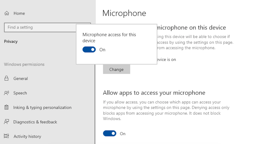 Change Microphone Access