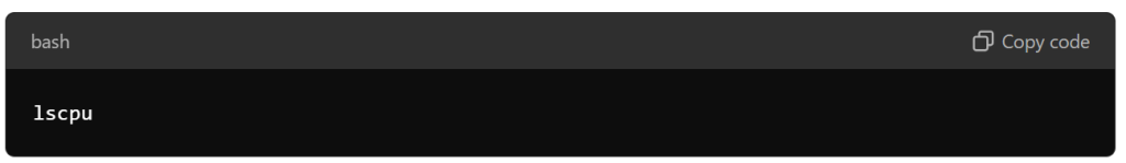 Check CPU Specifications with lscpu