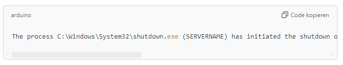 Example of Event ID 1074 message