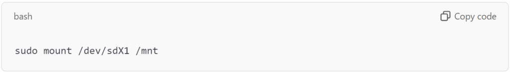 Mount the root partition to access the system files