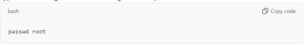 Reset the Root Password