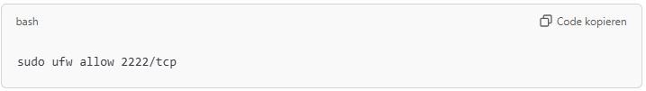 Allow the New SSH Port in the Firewall