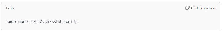 Edit the SSH configuration file