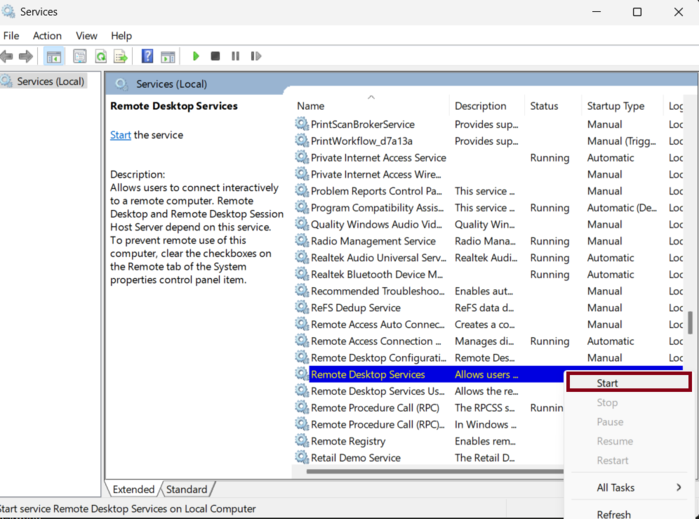 Remote desktop licence 