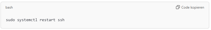 Restart the SSH Service