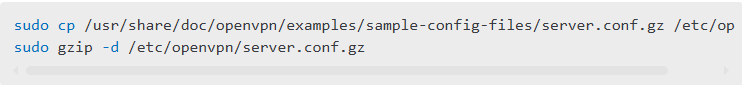 Copy the sample OpenVPN configuration file