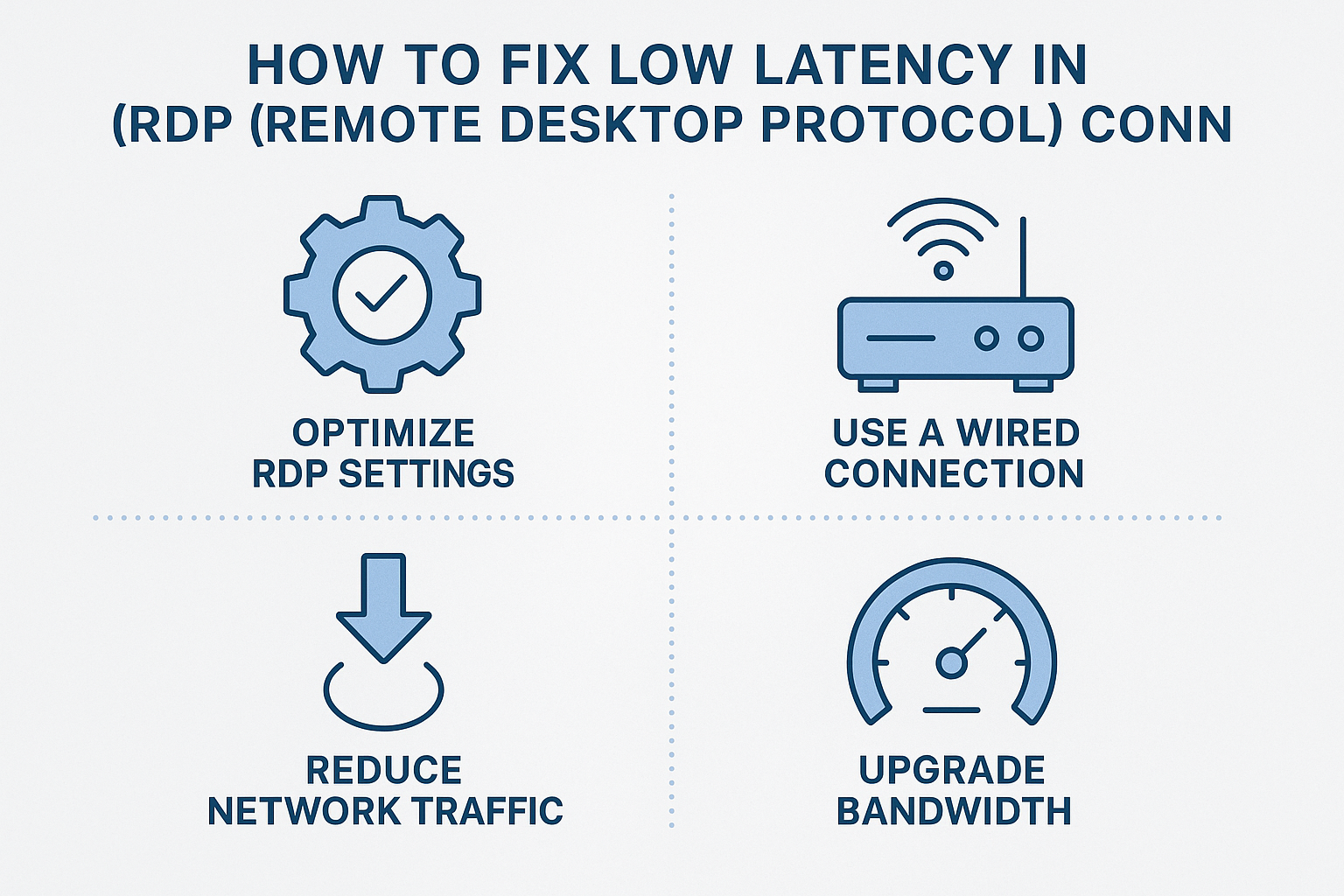 How to Fix Low Latency in RDP (Remote Desktop Protocol) Connections How to Fix Low Latency in RDP (Remote Desktop Protocol) Connections