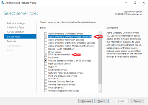 Add the AD DS Role
