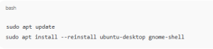 Reinstall GNOME Desktop