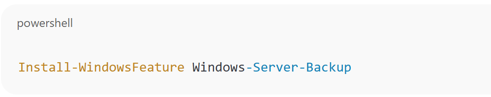 Install Windows Server Backup
